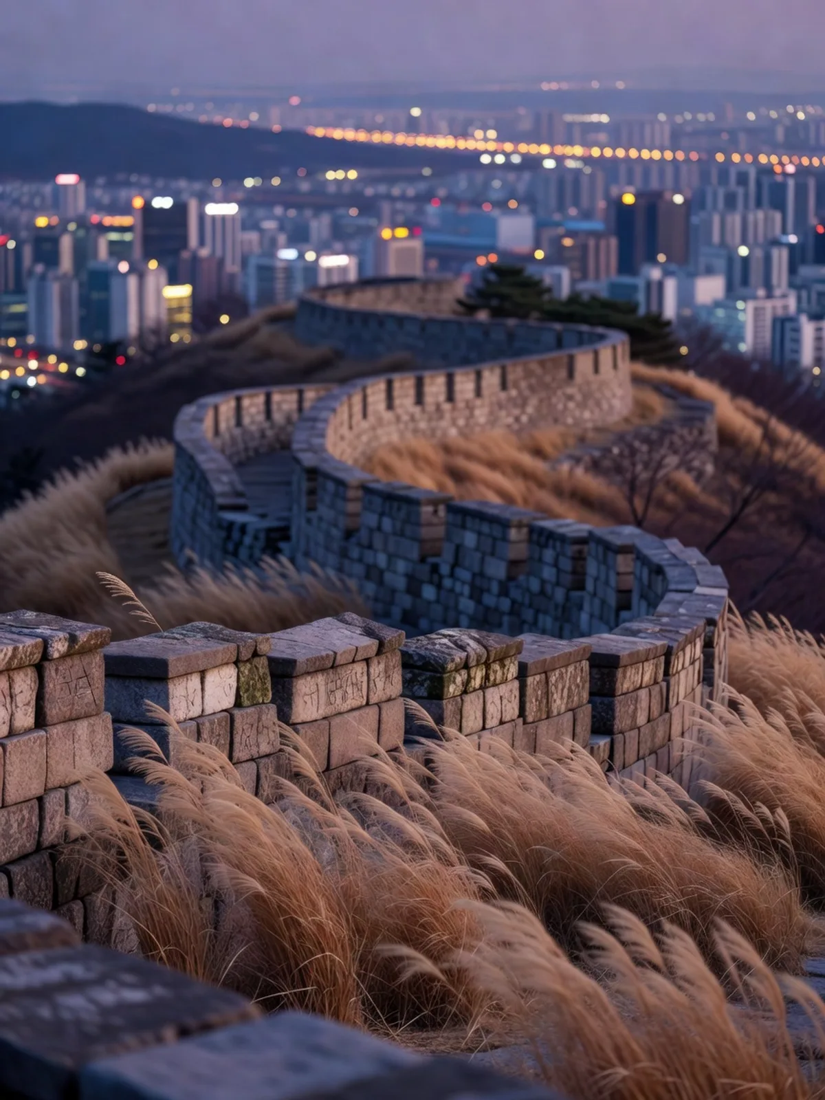 성곽 돌 틈으로 지나가는 바람